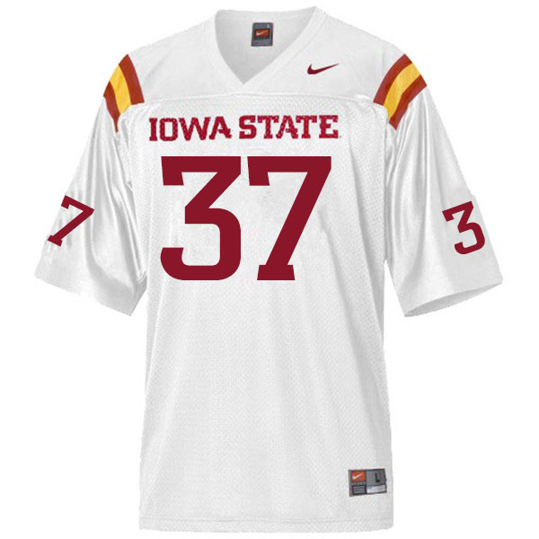 Men #37 Jordyn Morgan Iowa State Cyclones College Football Jerseys Sale-White
